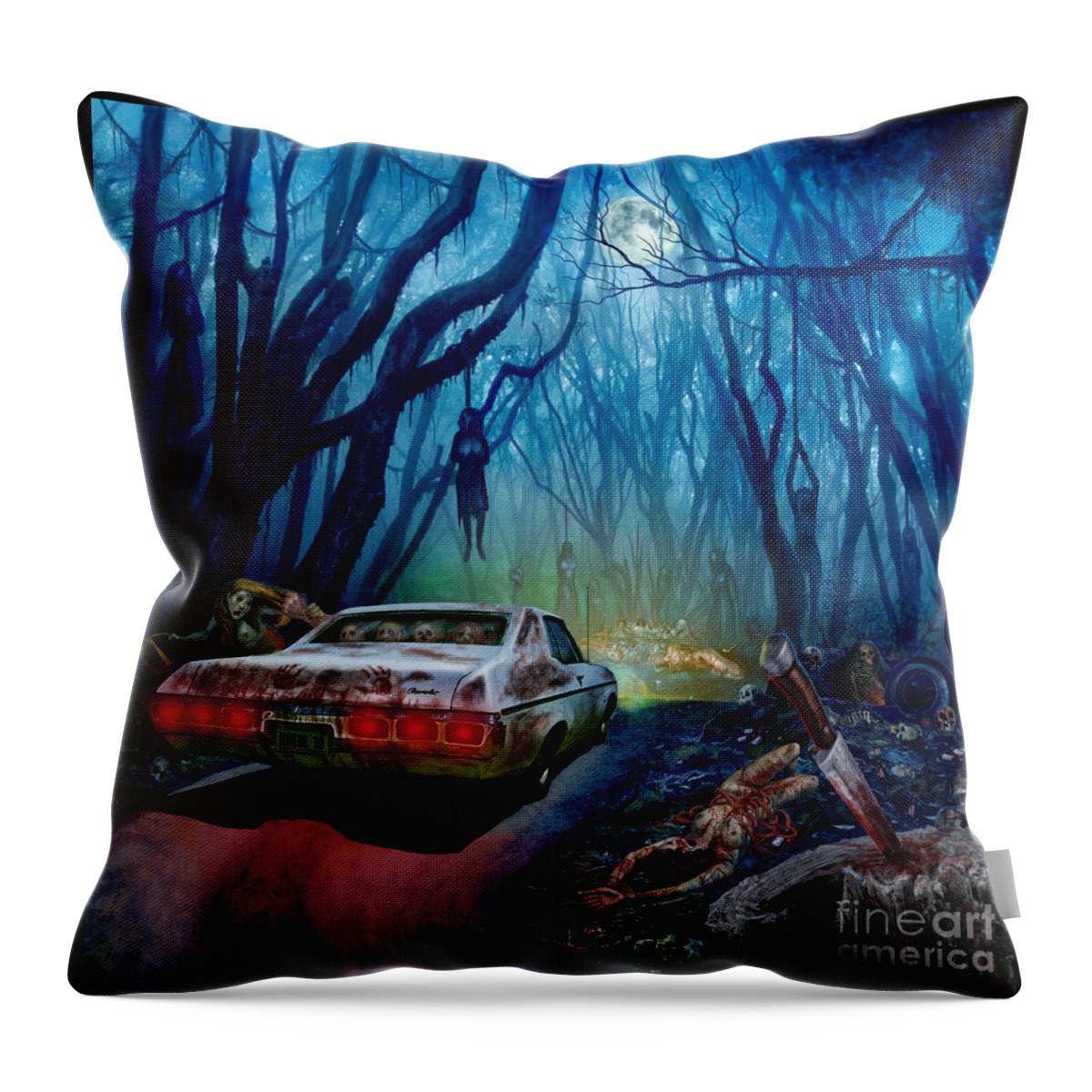 Cars Throw Pillow featuring the mixed media Dead End by Tony Koehl