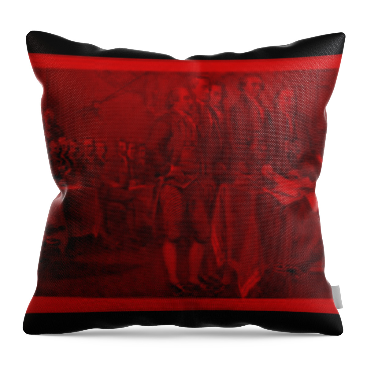 Declaration Of Independence Throw Pillow featuring the photograph DECLARATION OF INDEPENDENCE in RED by Rob Hans