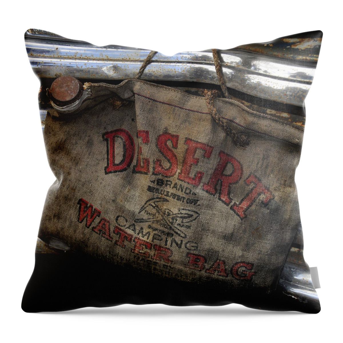 Fine Art Photography Throw Pillow featuring the photograph Desert Water Bag by David Lee Thompson