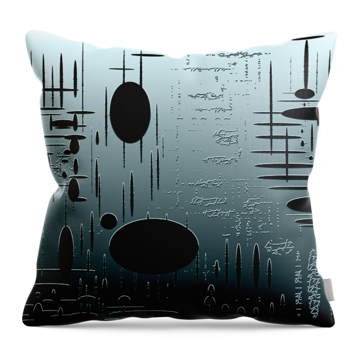 Digital Throw Pillow featuring the digital art Digital Dimension in Aquamarine Series Image 1 by Marie Jamieson