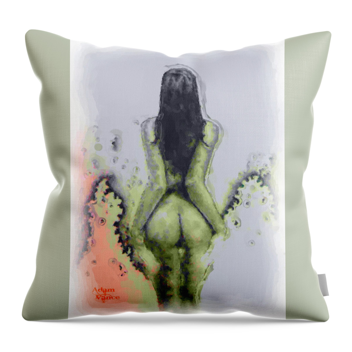 Woman Throw Pillow featuring the painting Divine by Adam Vance
