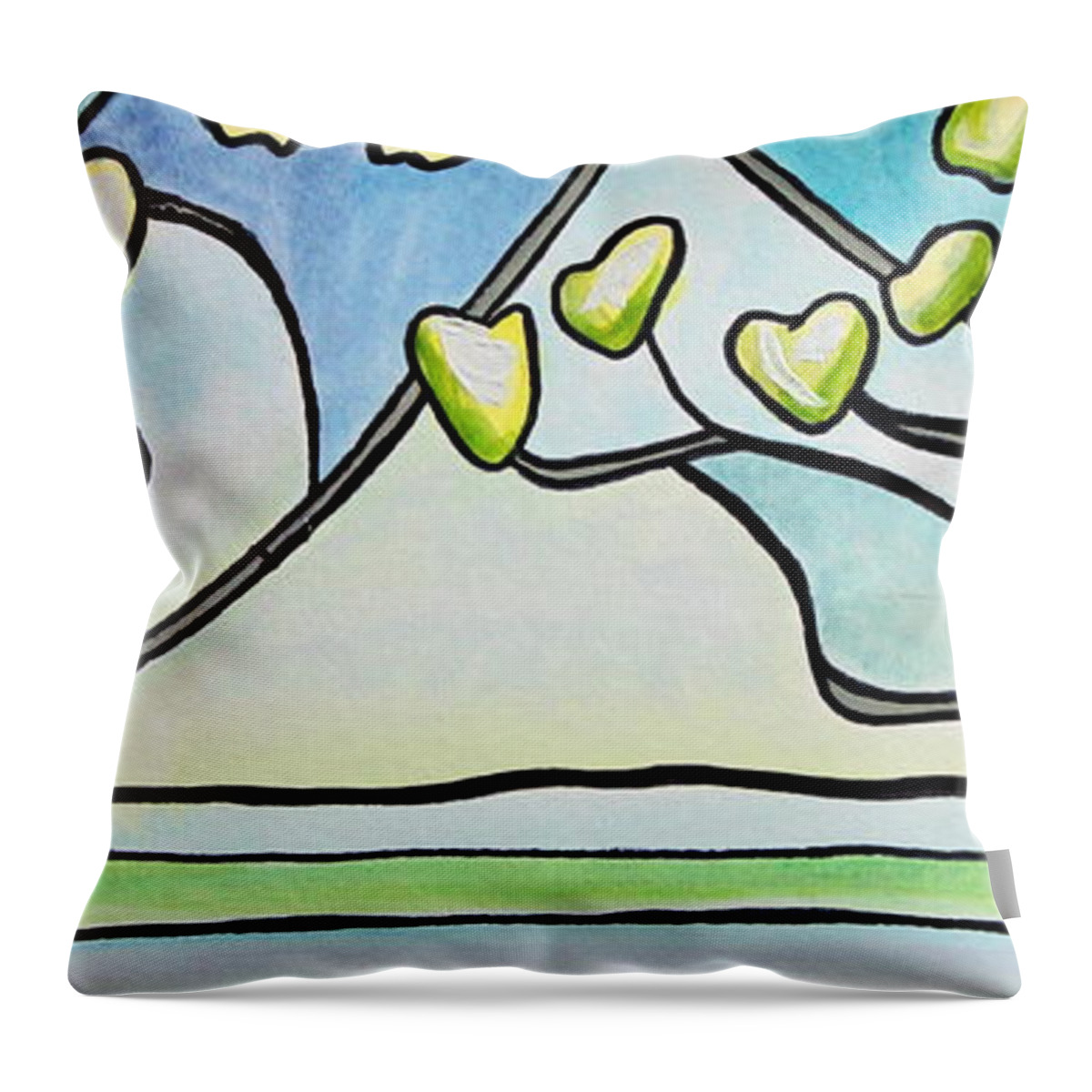 Trees Throw Pillow featuring the painting Dogwood Stained Glass I by Elizabeth Robinette Tyndall