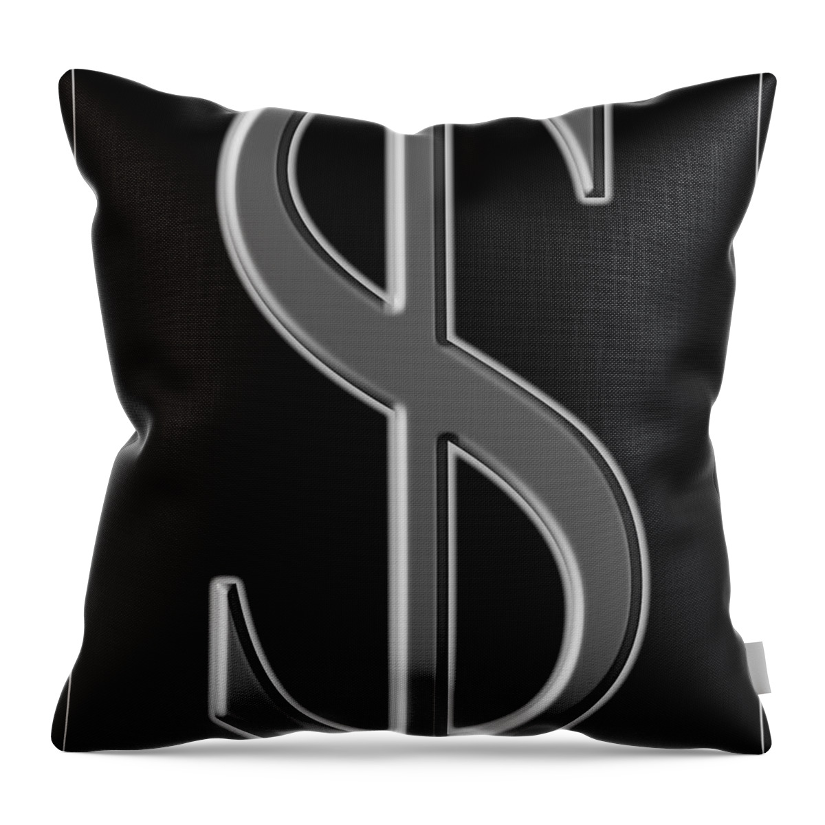 Dollar Throw Pillow featuring the photograph Dollar Sign 2 by Andrew Fare