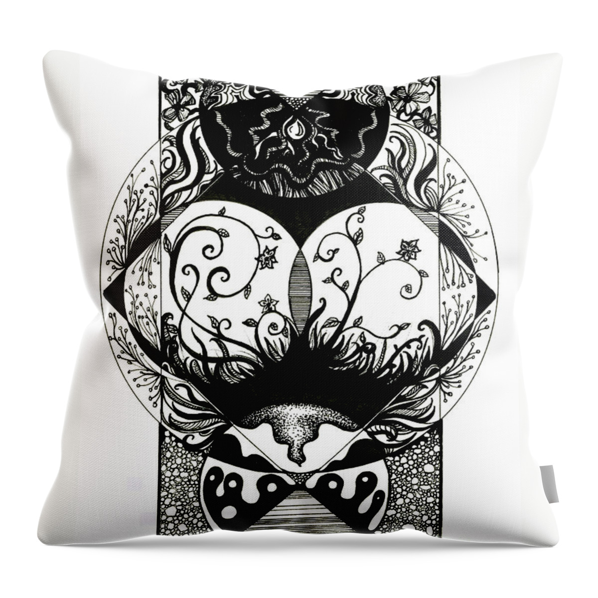 Earth Throw Pillow featuring the drawing Tranquility by Danielle Scott