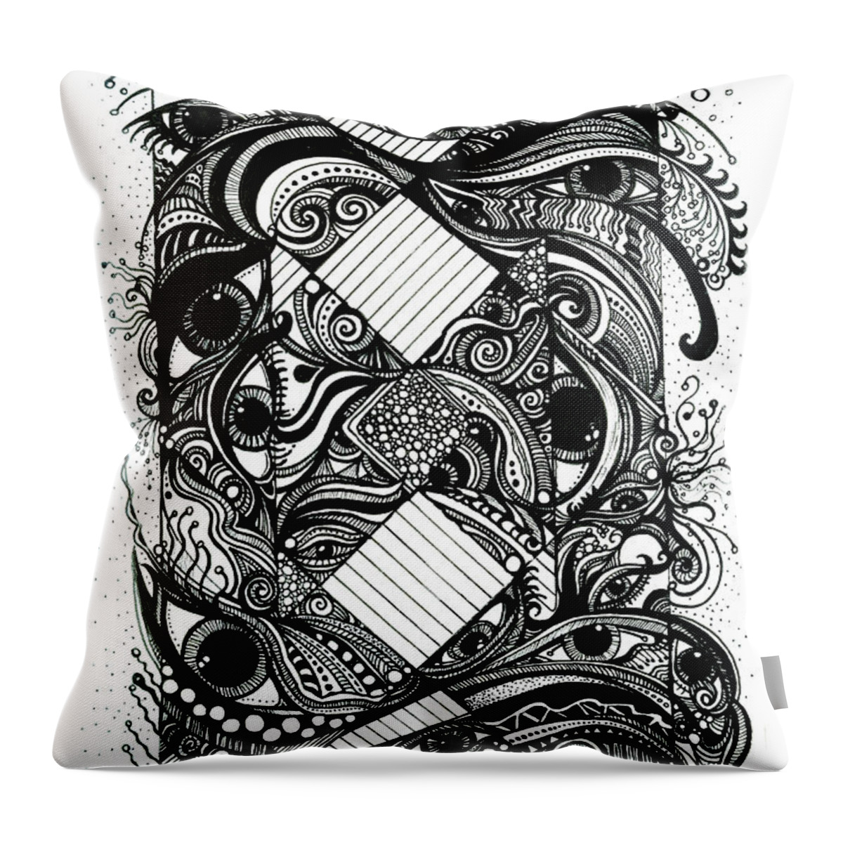 Pen Throw Pillow featuring the drawing Expectations by Danielle Scott