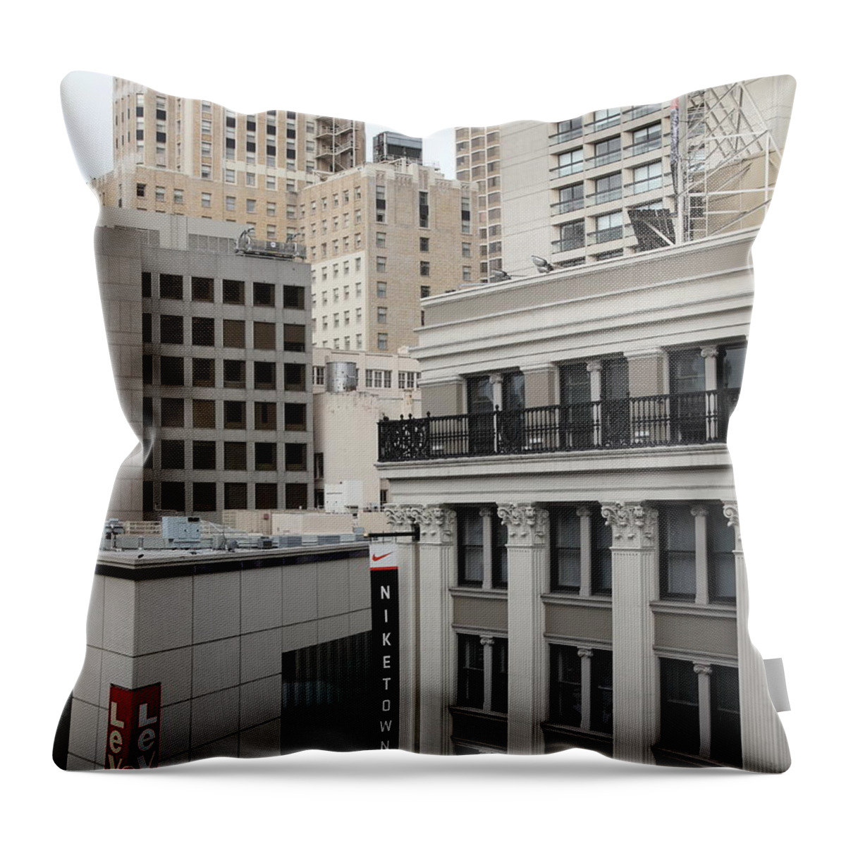San Francisco Throw Pillow featuring the photograph Downtown San Francisco Buildings - 5D19323 by Wingsdomain Art and Photography
