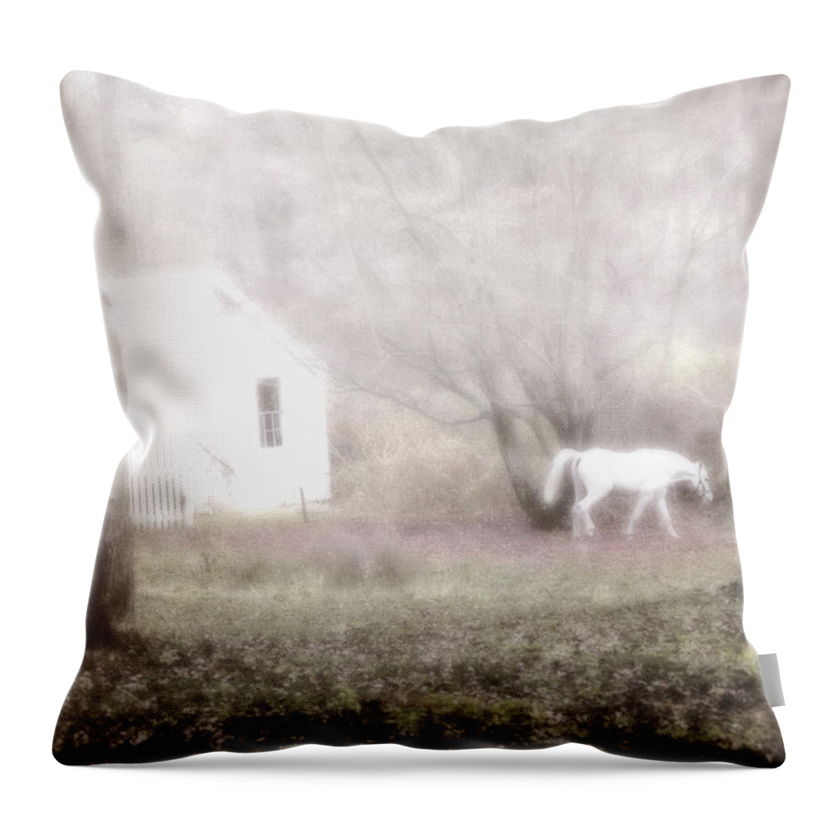 White Horse Throw Pillow featuring the photograph Dream Horse by Marianne Campolongo