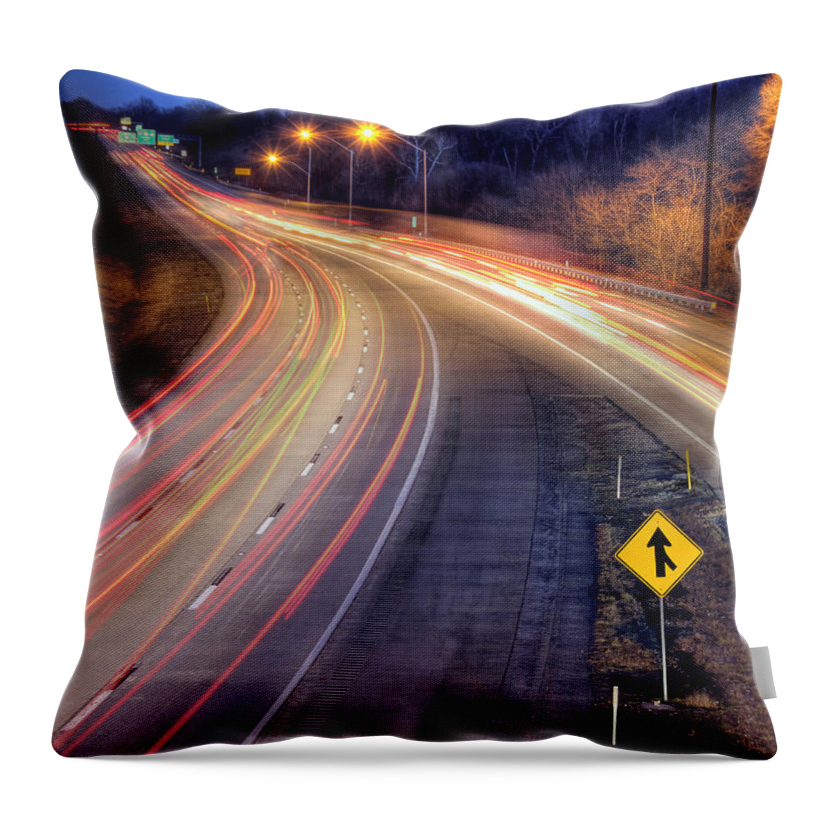Night Throw Pillow featuring the photograph Drive by Lori Deiter