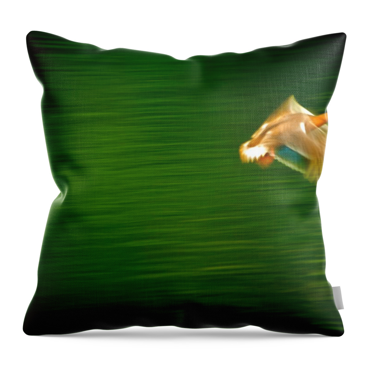 Duck Throw Pillow featuring the photograph Duck in motion by Prince Andre Faubert