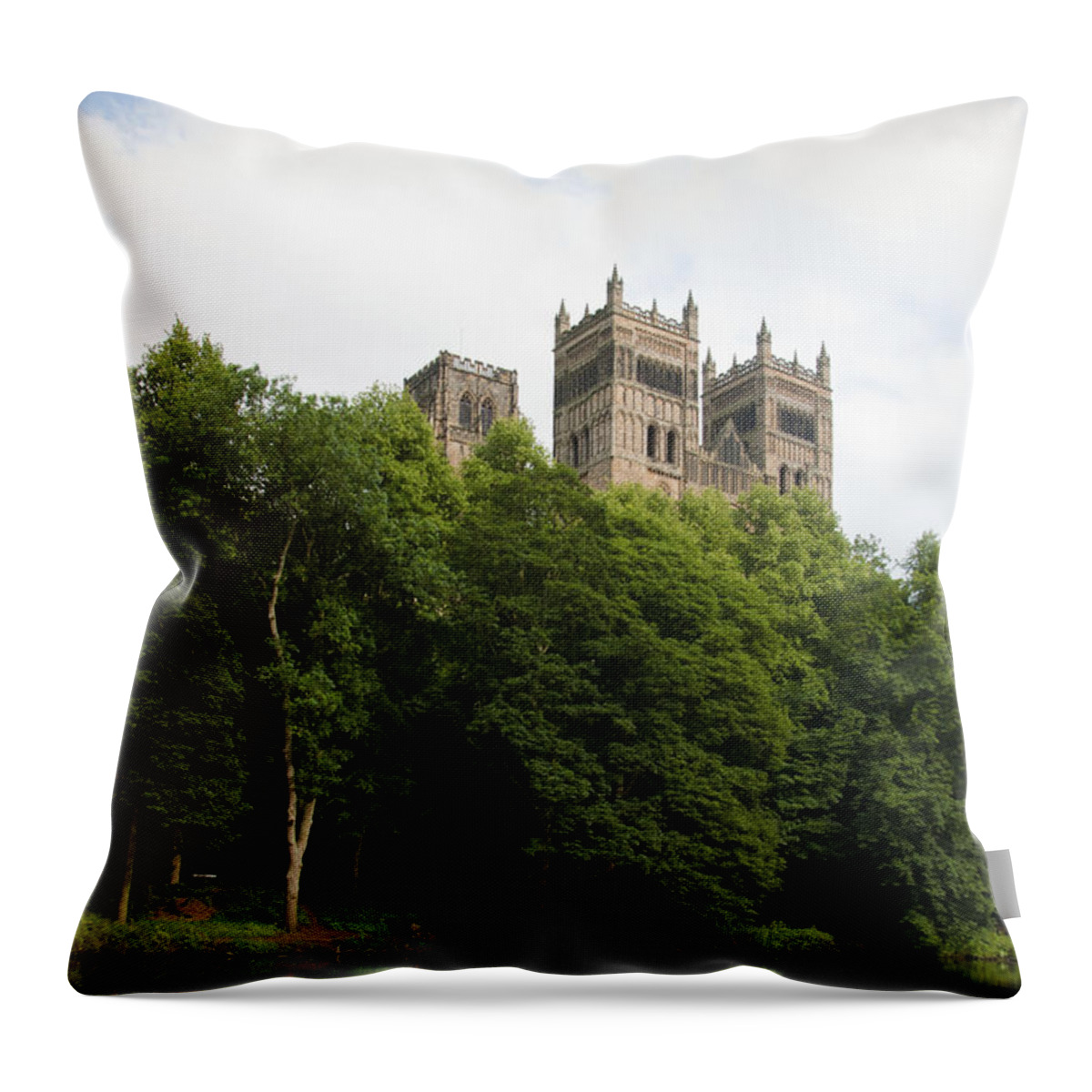 British Throw Pillow featuring the photograph Durham cathedral by Andrew Michael