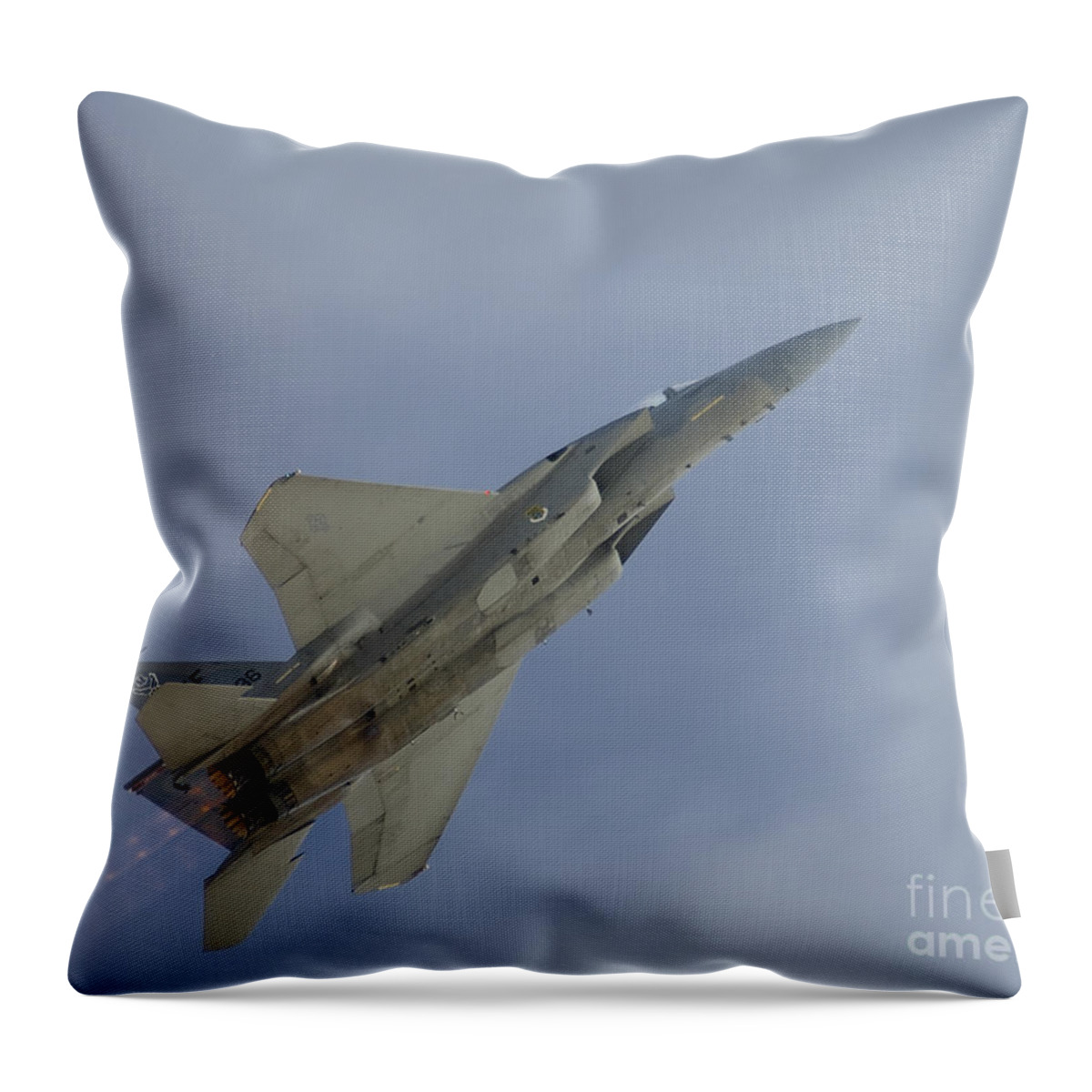 Usaf Throw Pillow featuring the photograph Eagle Takeoff by Tim Mulina