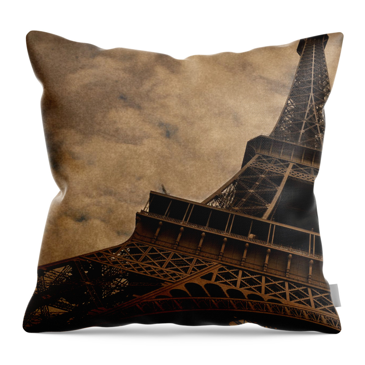 The Eiffel Tower Paris Throw Pillow featuring the photograph Eiffel Tower 2 by Mary Machare