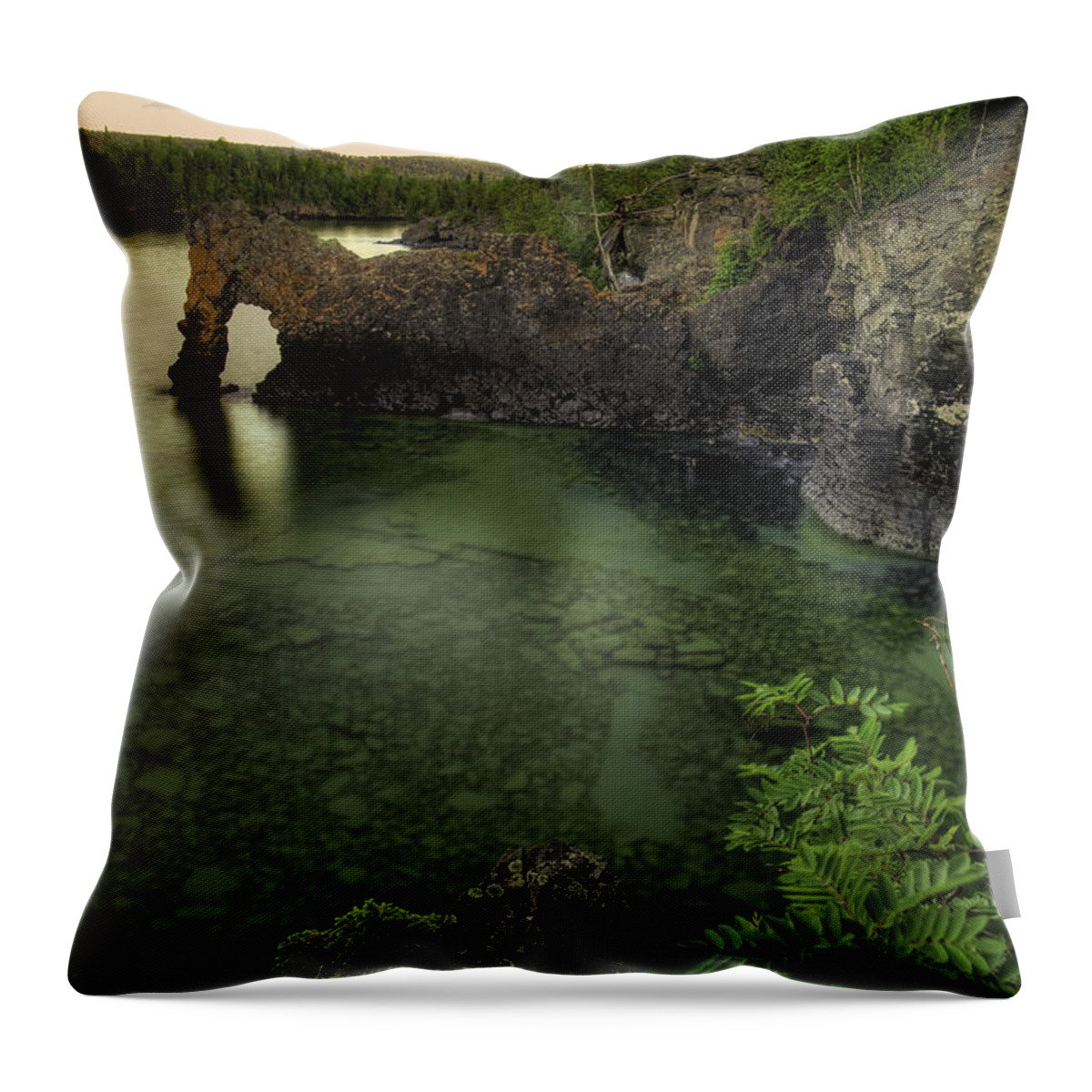 Bay Throw Pillow featuring the photograph Elephant rests in the green lagoon  by Jakub Sisak