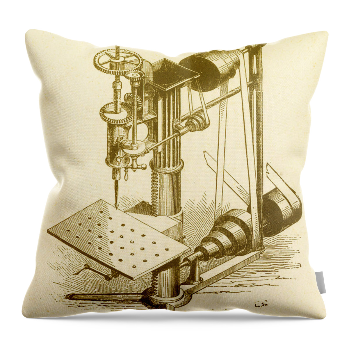 Cotton Gin Throw Pillow featuring the photograph Eli Whitneys Cotton Gin by Science Source