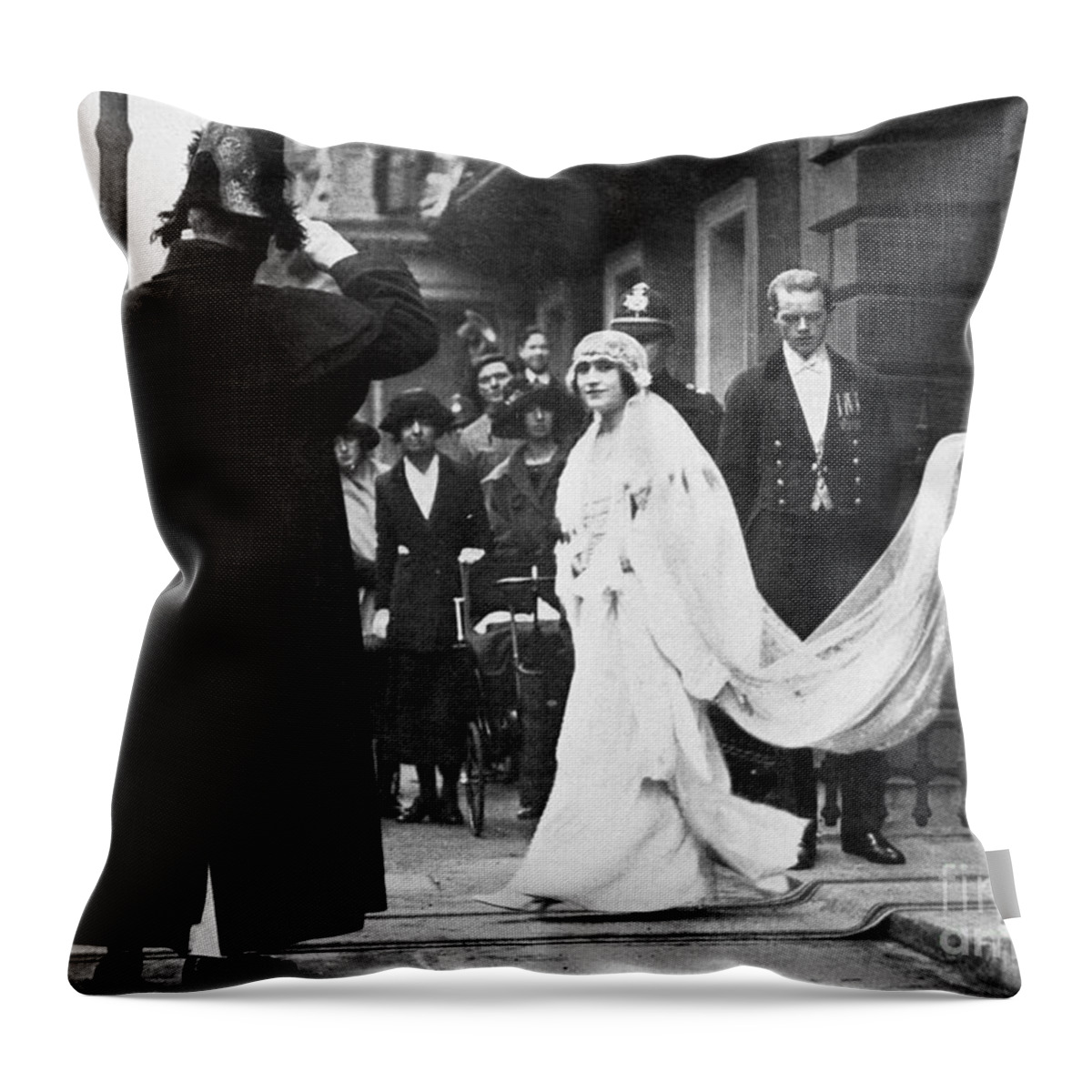 1923 Throw Pillow featuring the photograph Elizabeth Bowes-lyon by Granger