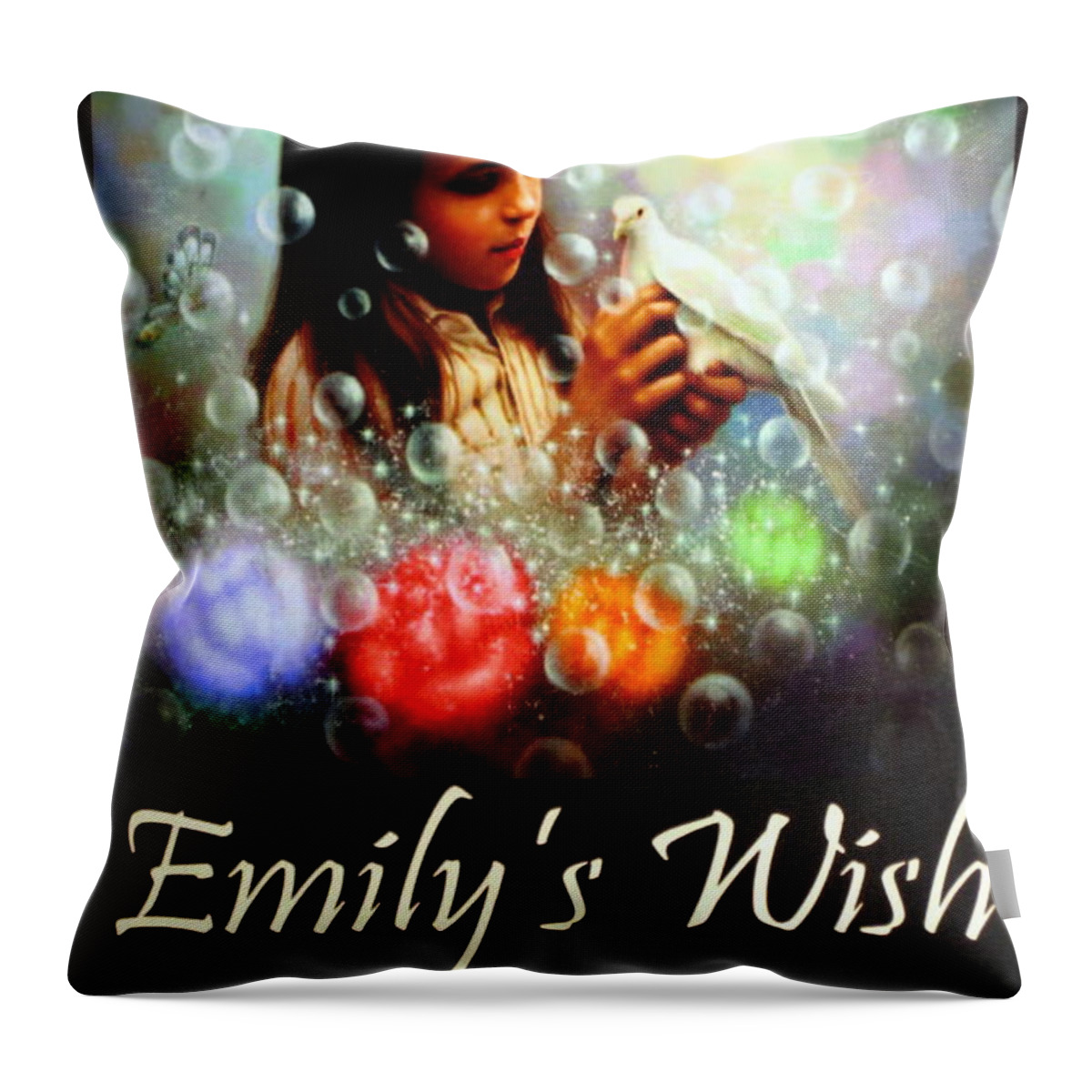Original Throw Pillow featuring the painting Emily's Wish - Book Cove by Yoo Choong Yeul