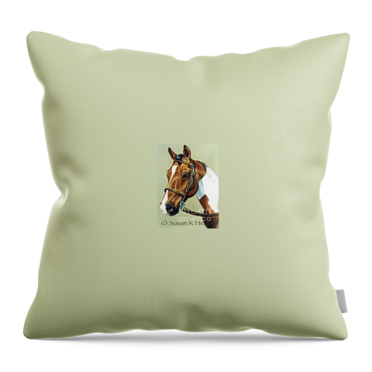 Horse Throw Pillow featuring the pastel English Paint by Susan Herber