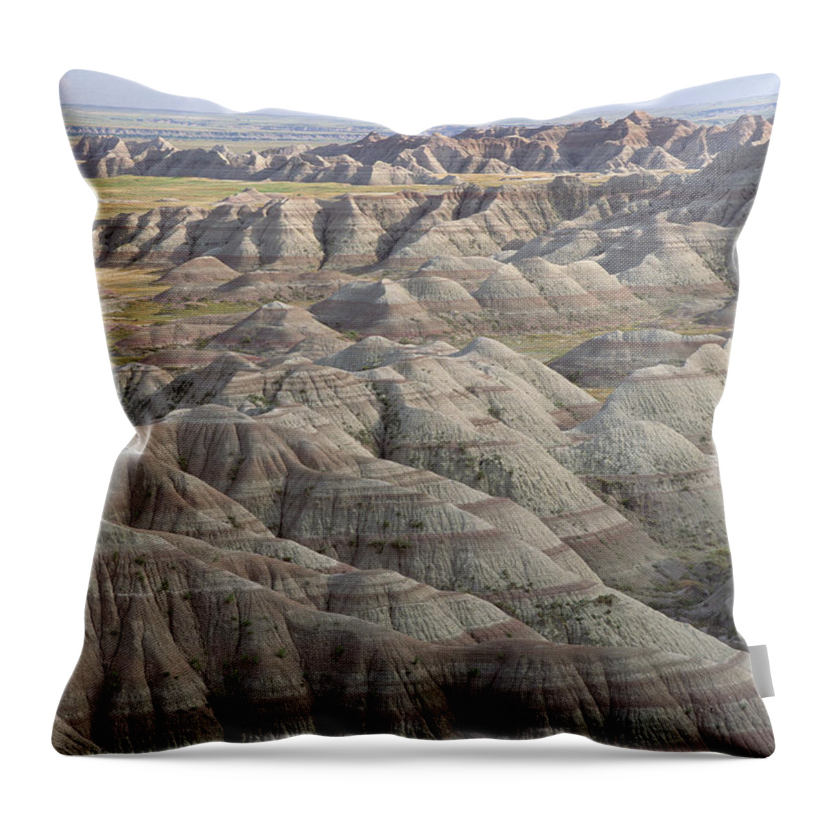 Mp Throw Pillow featuring the photograph Eroded Landscape, Hay Butte, Badlands by Gerry Ellis
