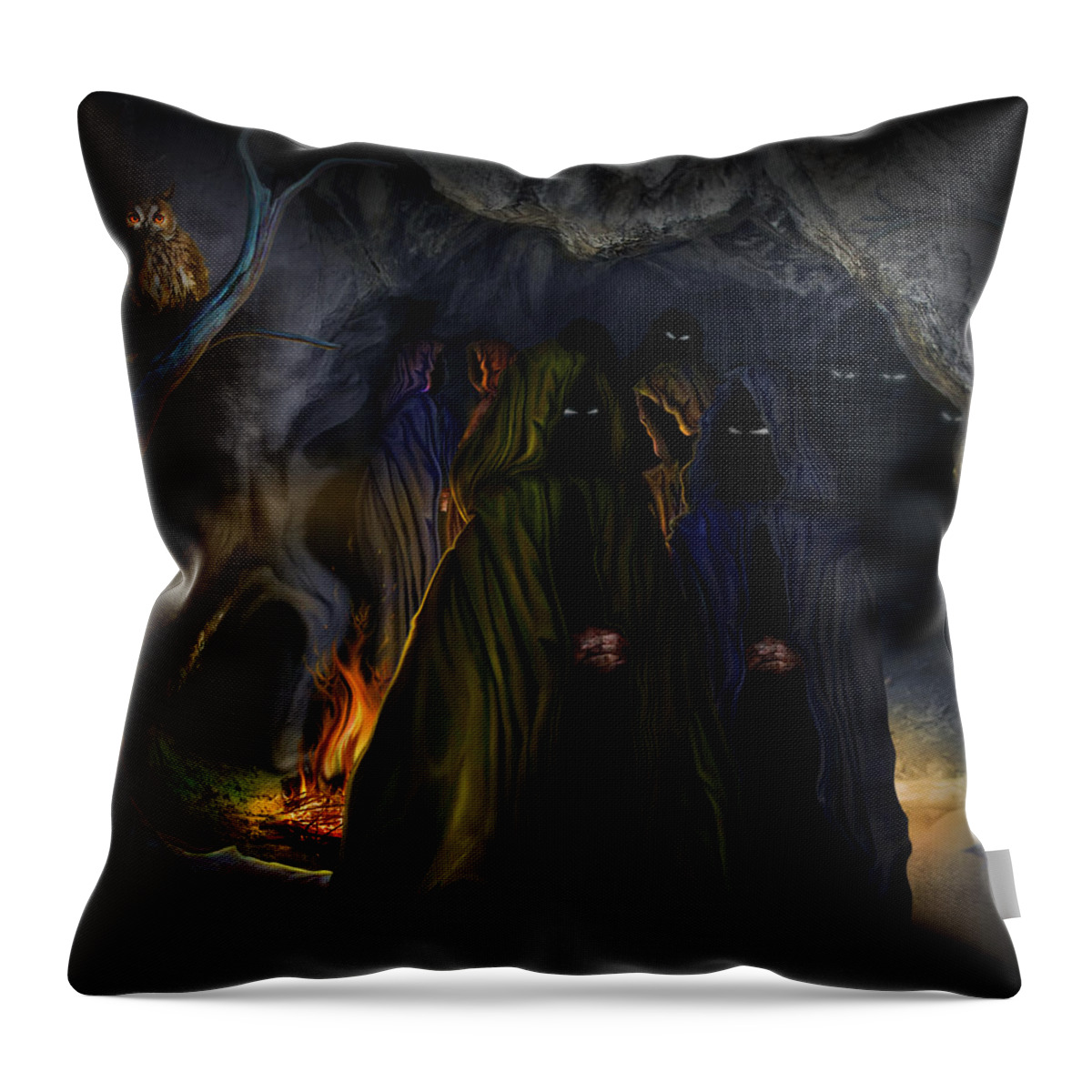 Evil Speaking Throw Pillow featuring the digital art Evil speaking by Alessandro Della Pietra