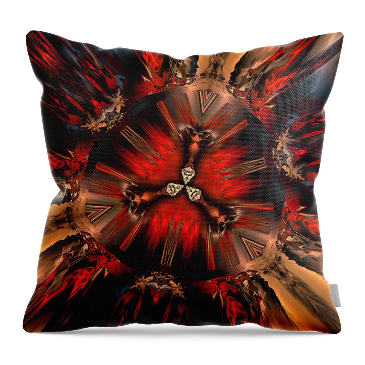 Digital Throw Pillow featuring the Excitement in Red by Claude McCoy