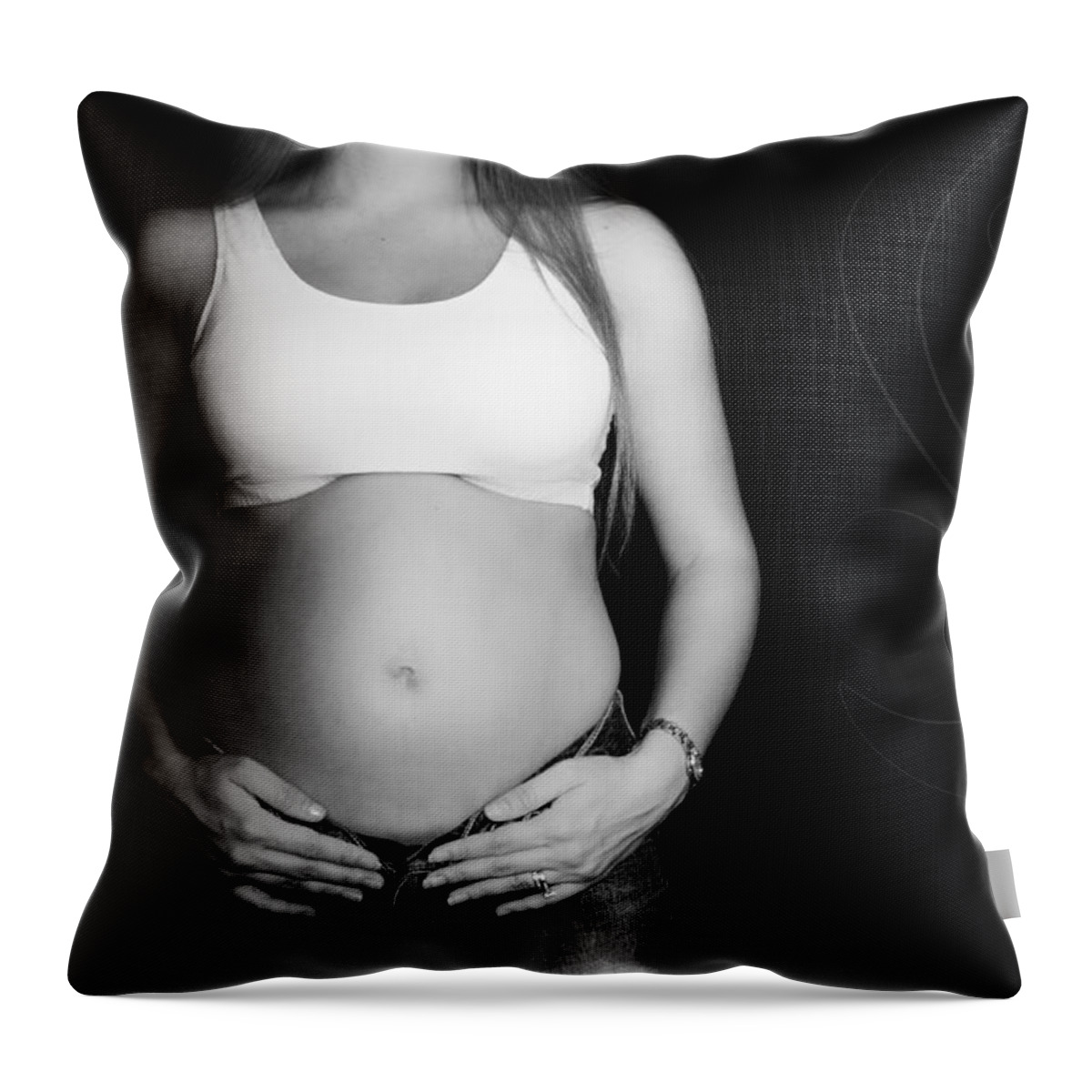 Woman Throw Pillow featuring the photograph Expecting Series 5 of 5 by Ricky Barnard