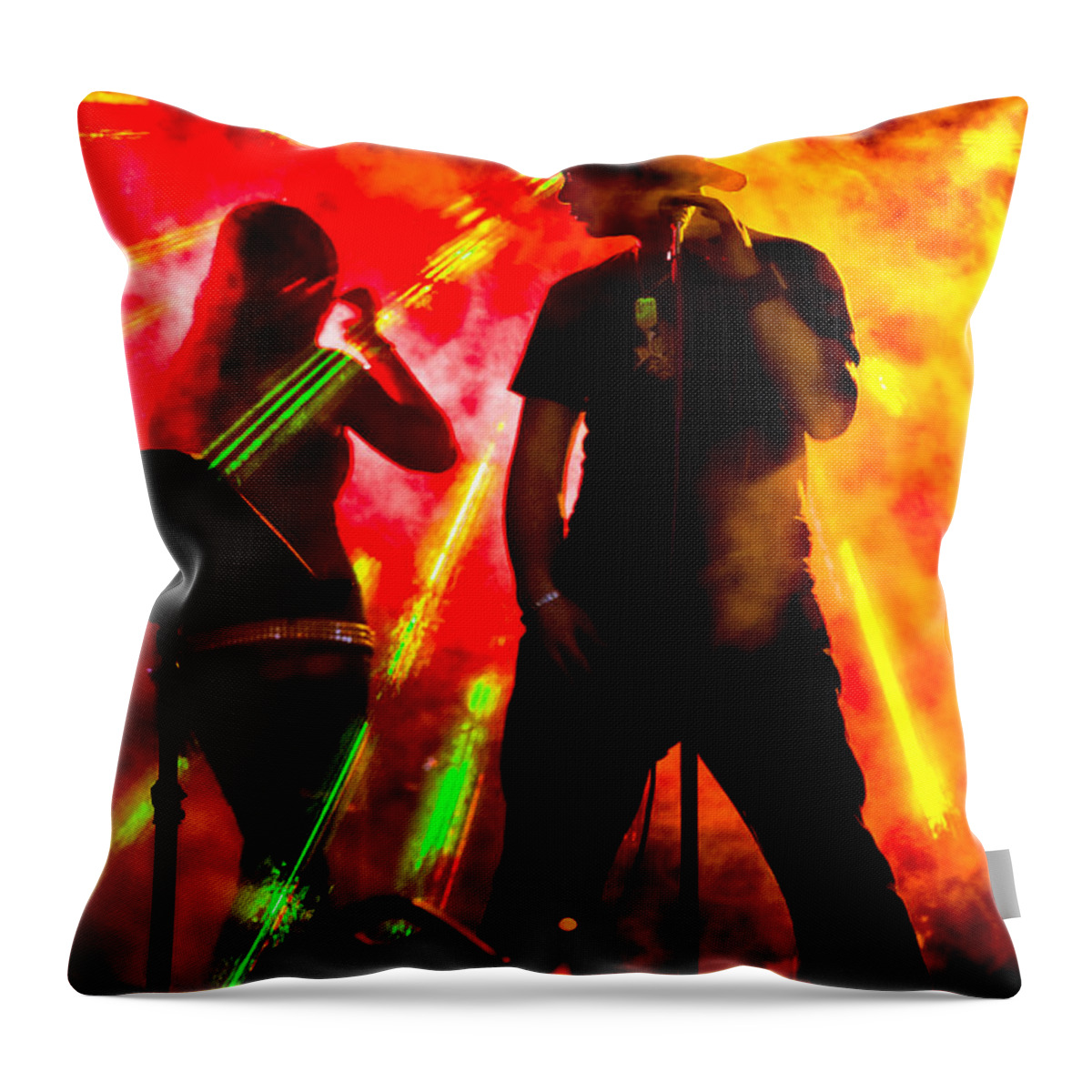 Band Throw Pillow featuring the photograph Explosion by Christopher Holmes