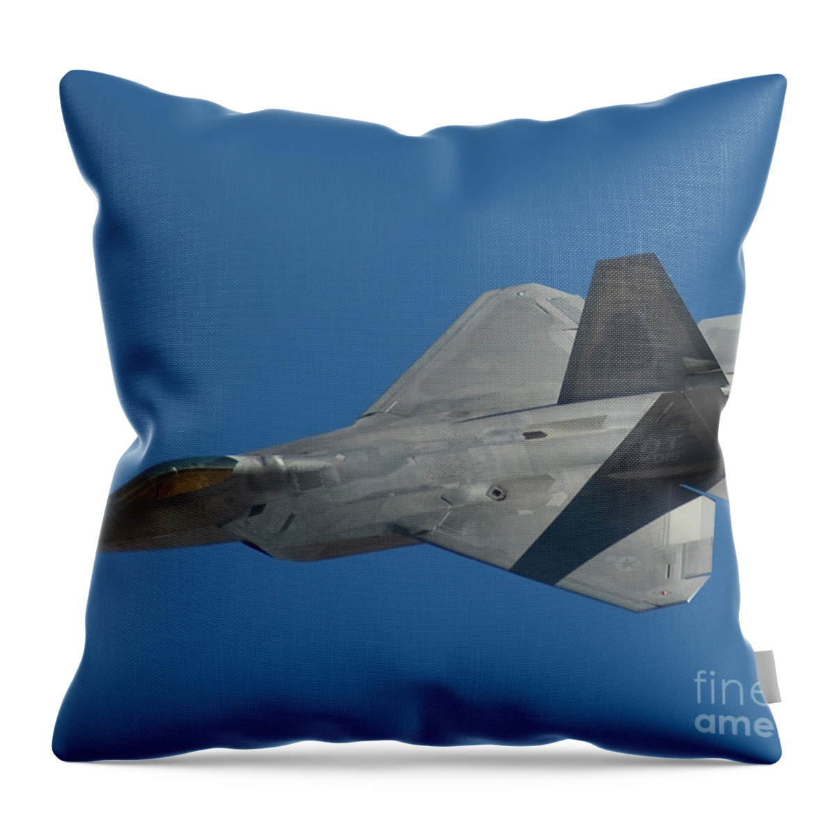 Northrop Throw Pillow featuring the photograph F-22 Lightning 2 fighter by Tim Mulina
