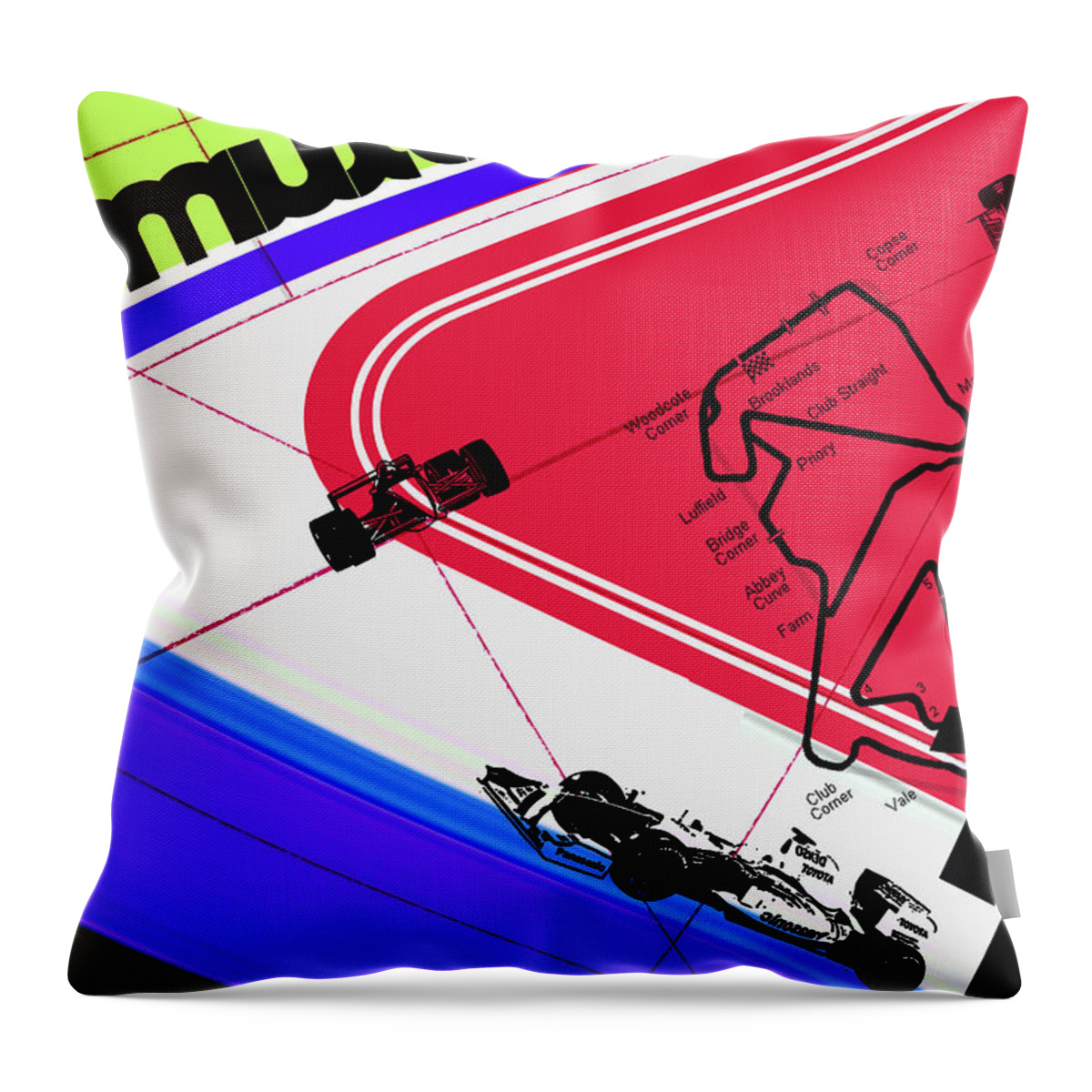 F1 Throw Pillow featuring the digital art F1 by Naxart Studio