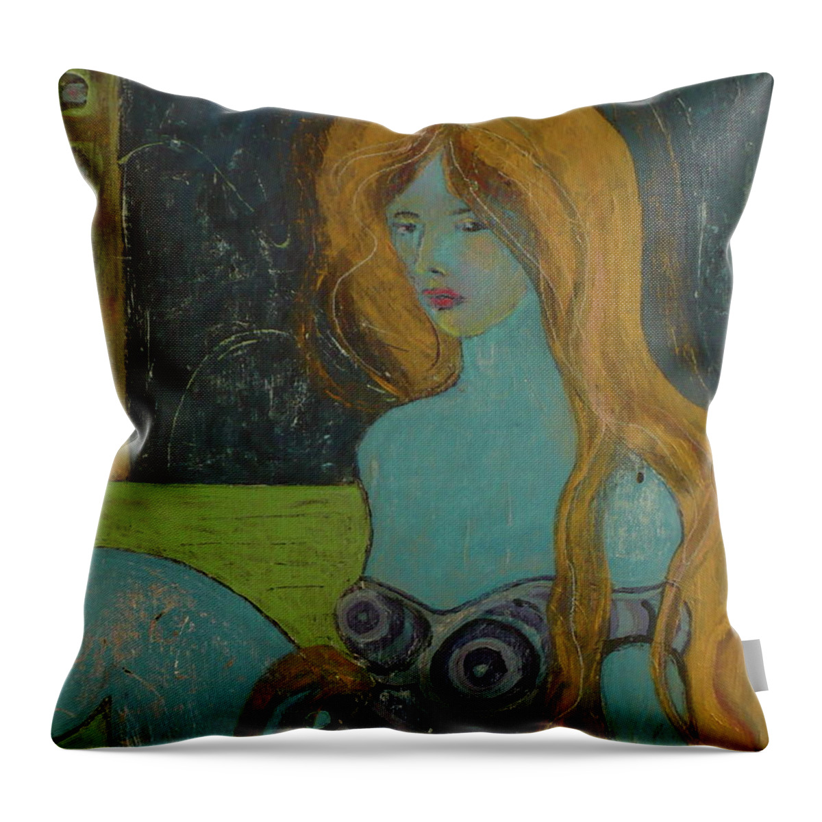 Painting Throw Pillow featuring the painting Rapunzel by Todd Peterson