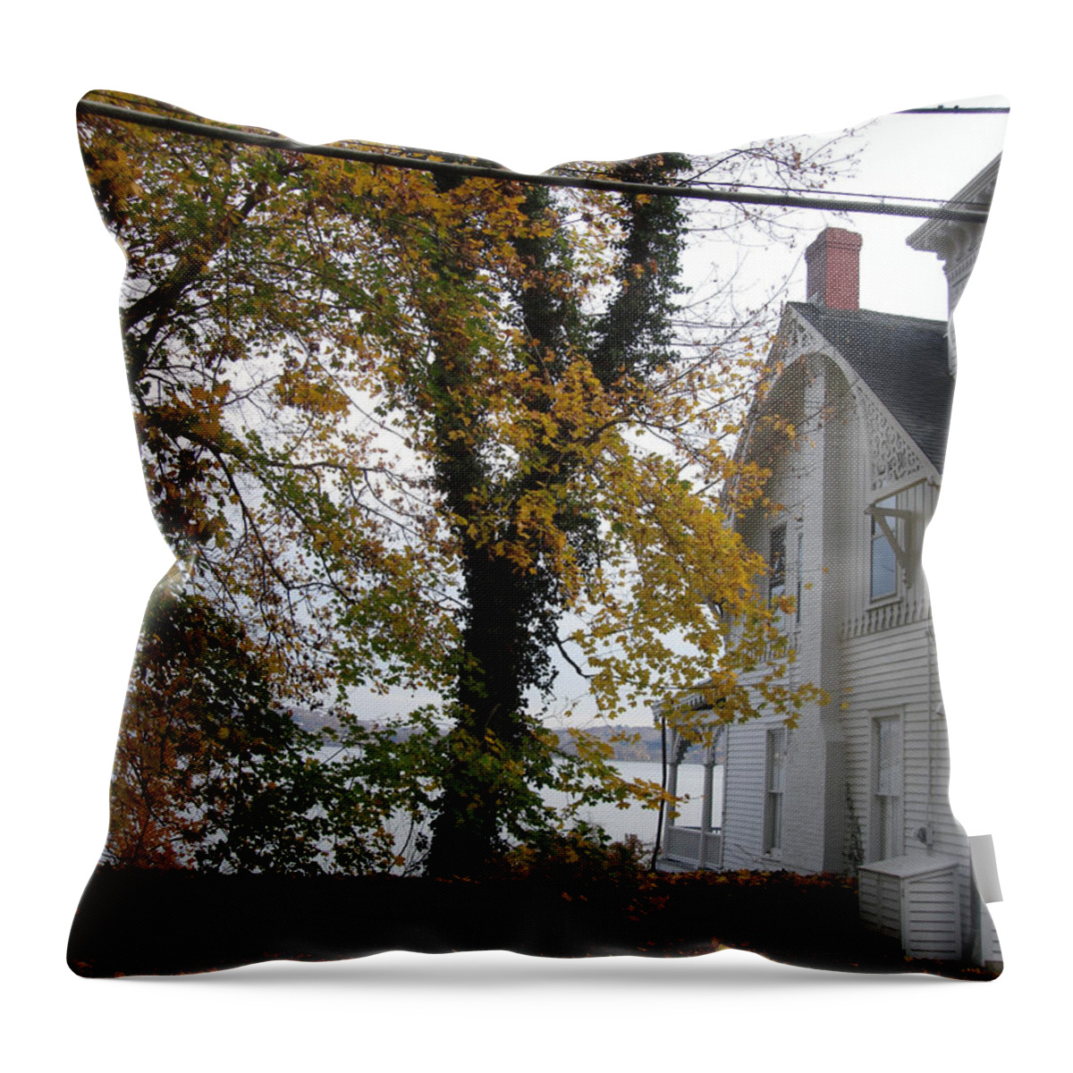  Throw Pillow featuring the photograph Fall in Nayack by Viola El