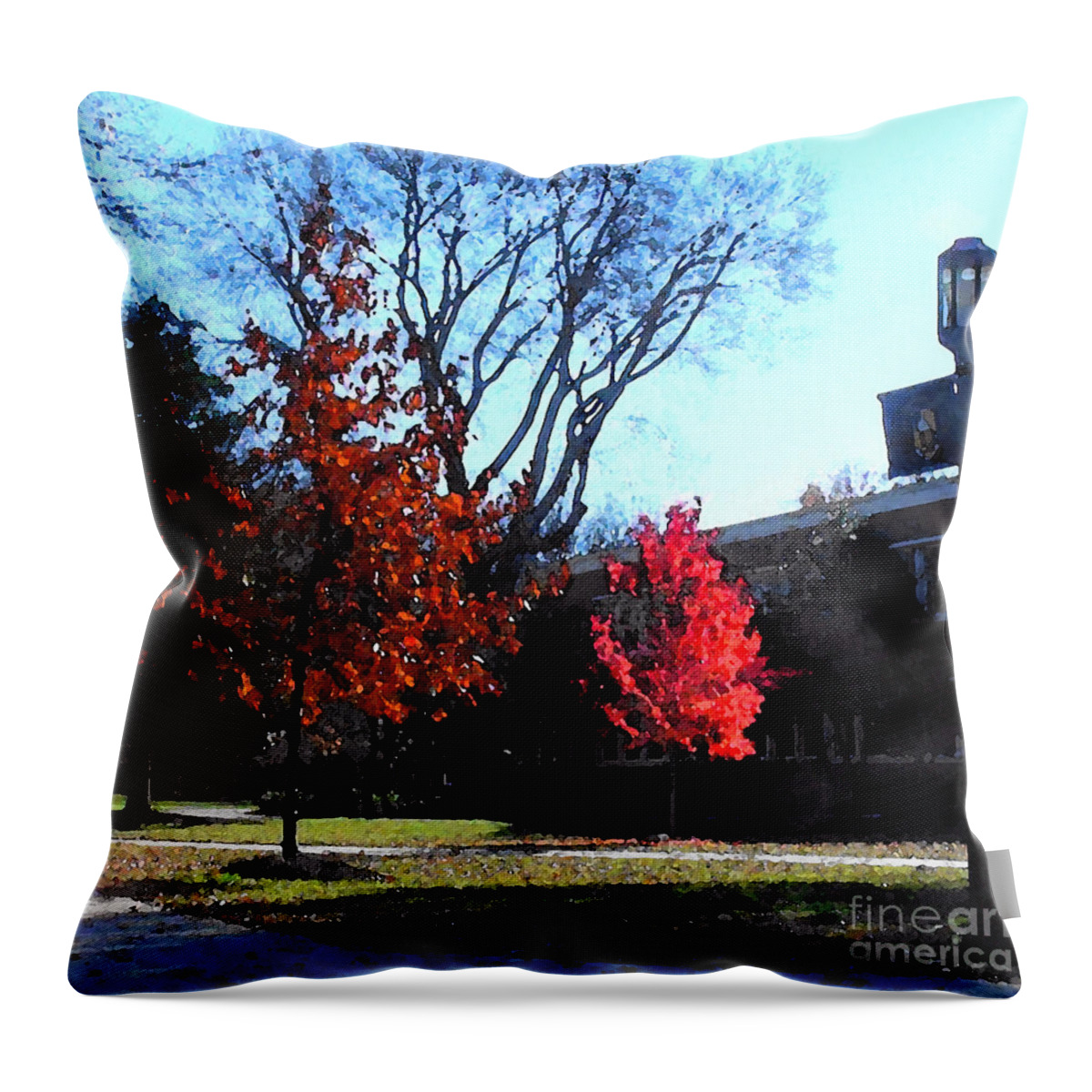 Autumn Throw Pillow featuring the digital art Falling Leaves by Karen Francis