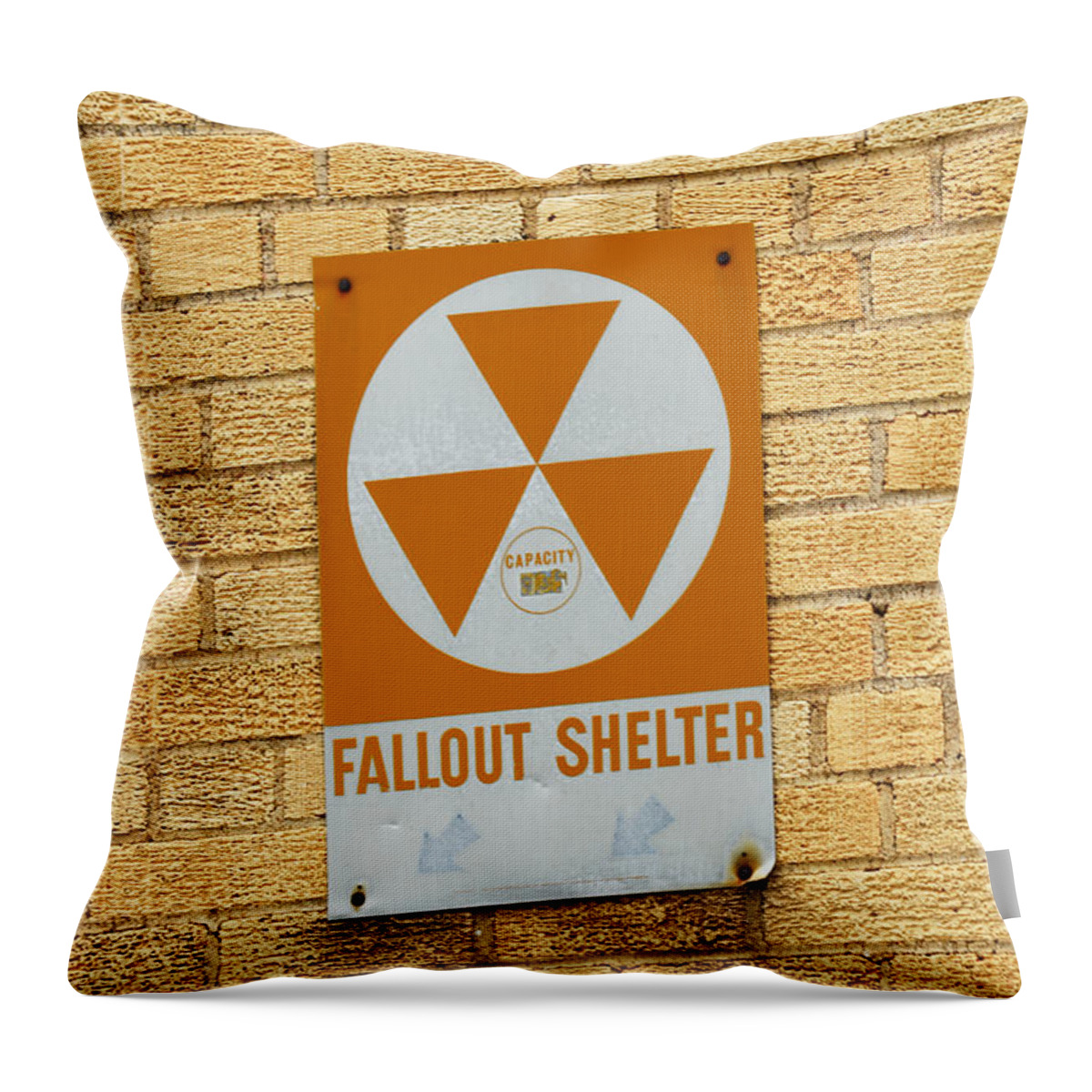 Fallout Shelter Throw Pillow featuring the photograph Fallout Shelter by Nikki Smith