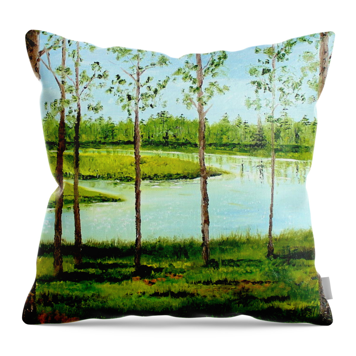 Faver Throw Pillow featuring the painting Faver Dykes by Larry Whitler