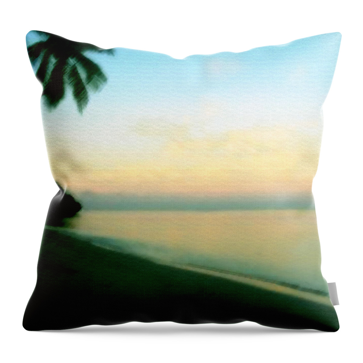 Seascape Throw Pillow featuring the digital art Fiji Calling by Saad Hasnain
