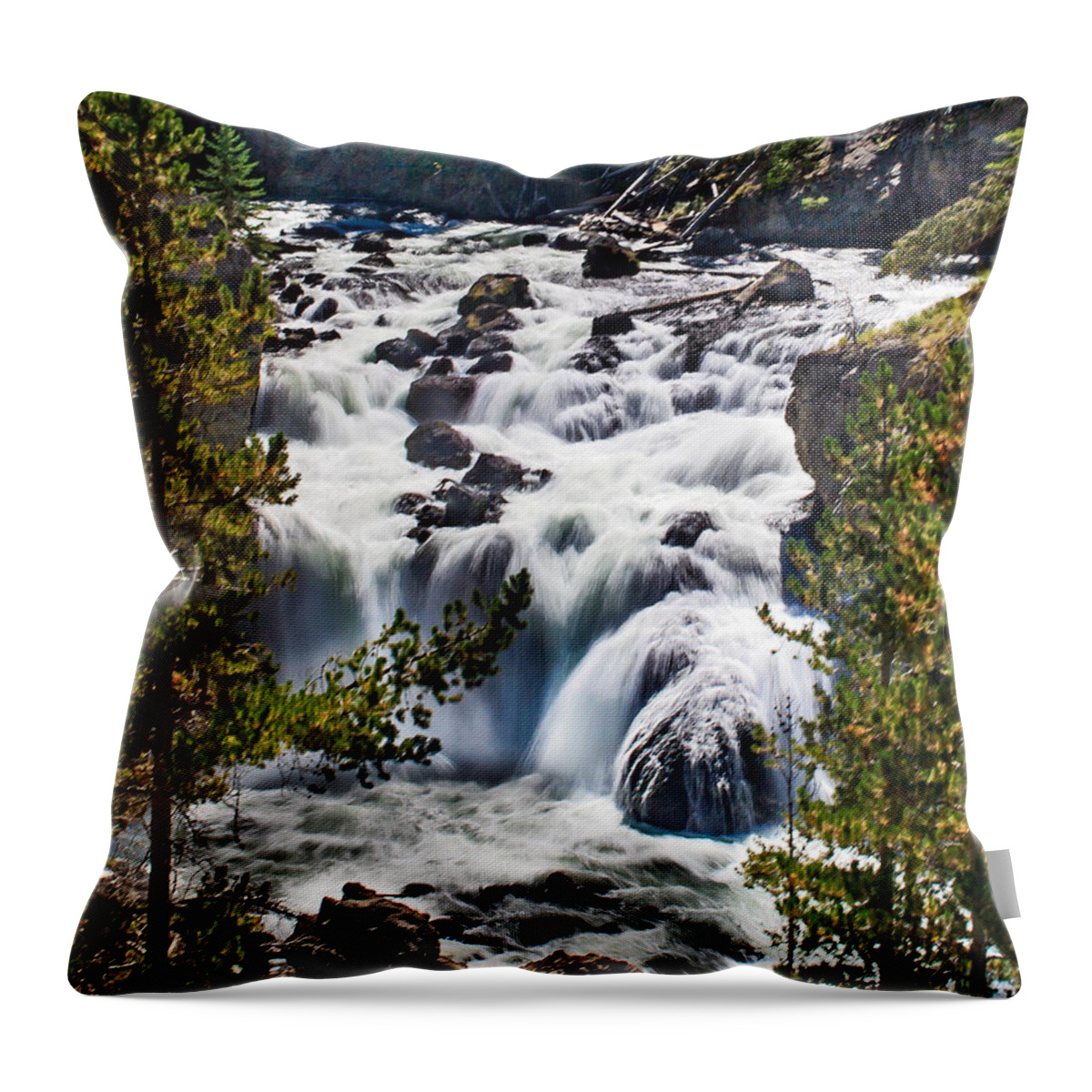 Scenic Throw Pillow featuring the photograph Firehole River III by Robert Bales