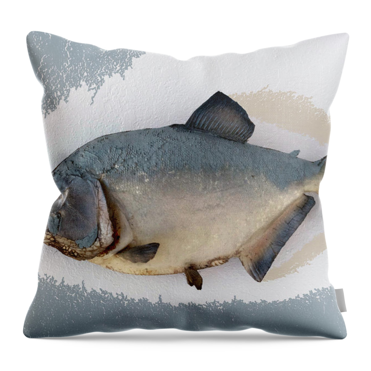 Animals Throw Pillow featuring the photograph Fish Mount Set 04 B by Thomas Woolworth