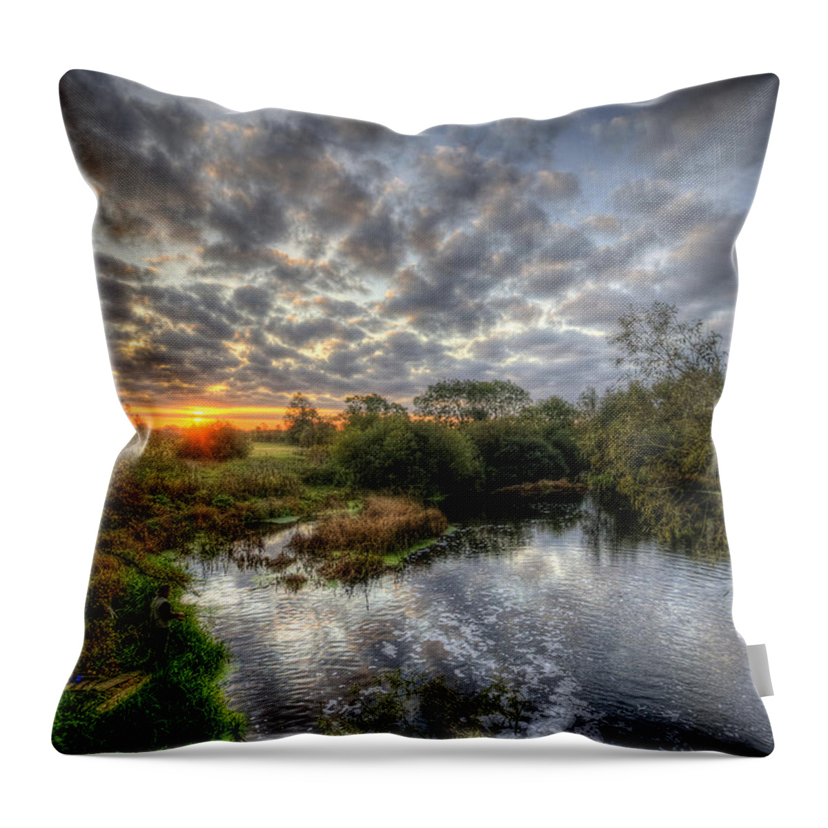 Hdr Throw Pillow featuring the photograph Fisherman Down Below by Yhun Suarez