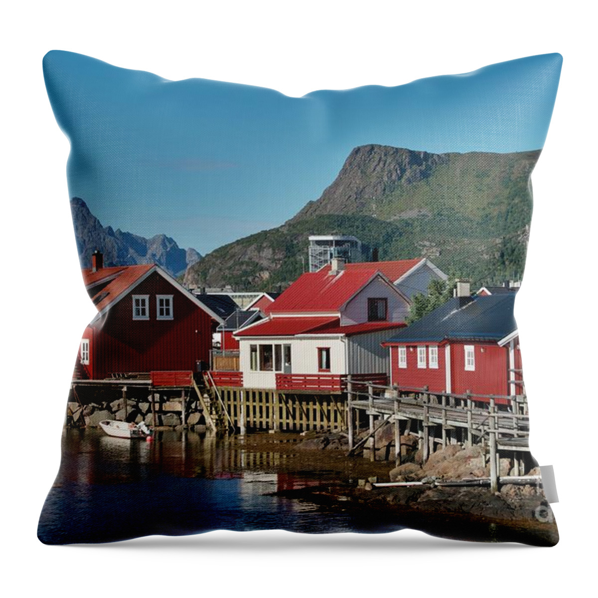Village Throw Pillow featuring the photograph Fishermen's houses by Heiko Koehrer-Wagner