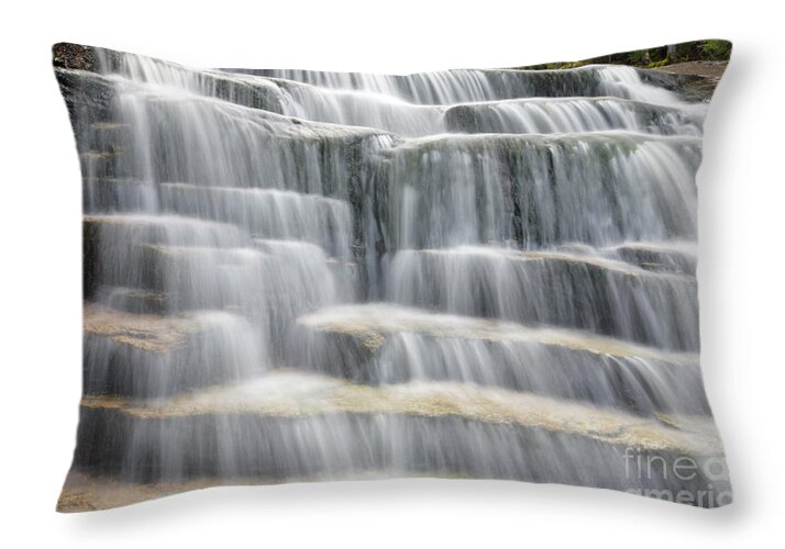 Drakes Brook Throw Pillow featuring the photograph Fletcher Cascades - Waterville Valley New Hampshire USA by Erin Paul Donovan