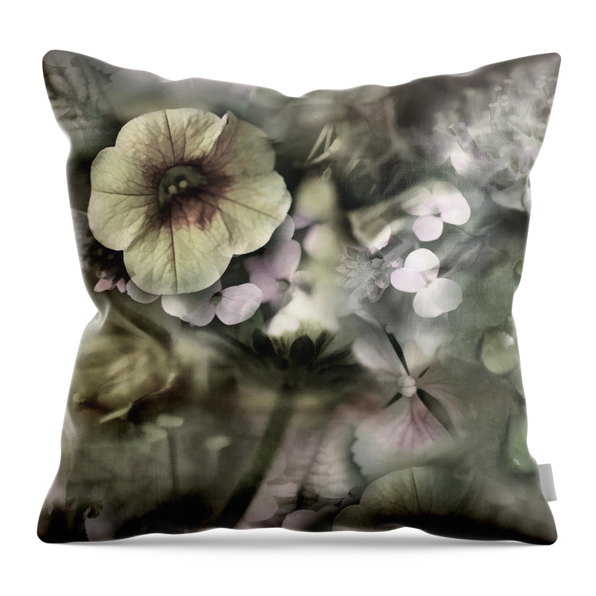 Floral Art Throw Pillow featuring the photograph Floral Montage by Bonnie Bruno