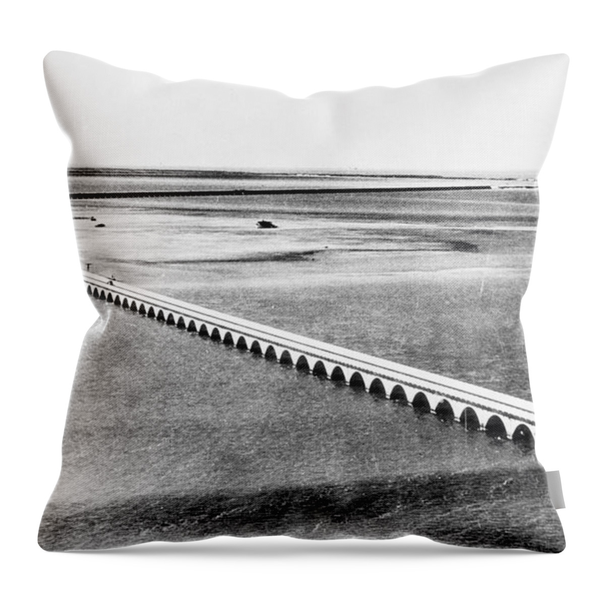 1939 Throw Pillow featuring the photograph Florida: Overseas Bridge by Granger