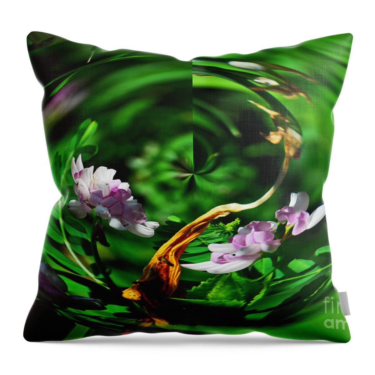 Abstract Throw Pillow featuring the photograph Flowers gone wild by Cindy Manero