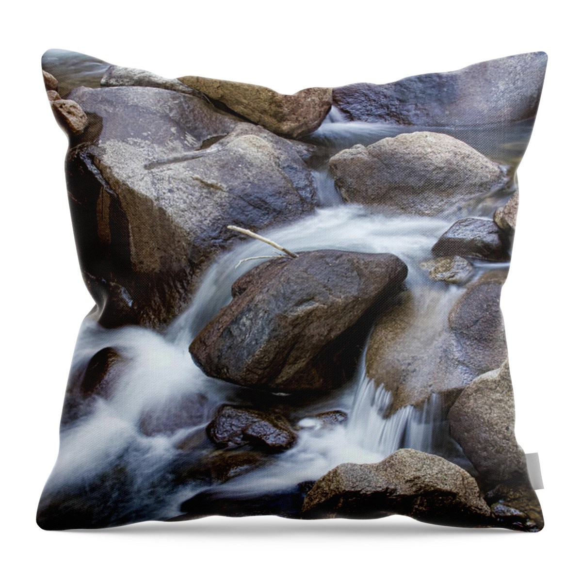 Water Throw Pillow featuring the photograph Flowing Water Down the Colorado St Vrain River by James BO Insogna