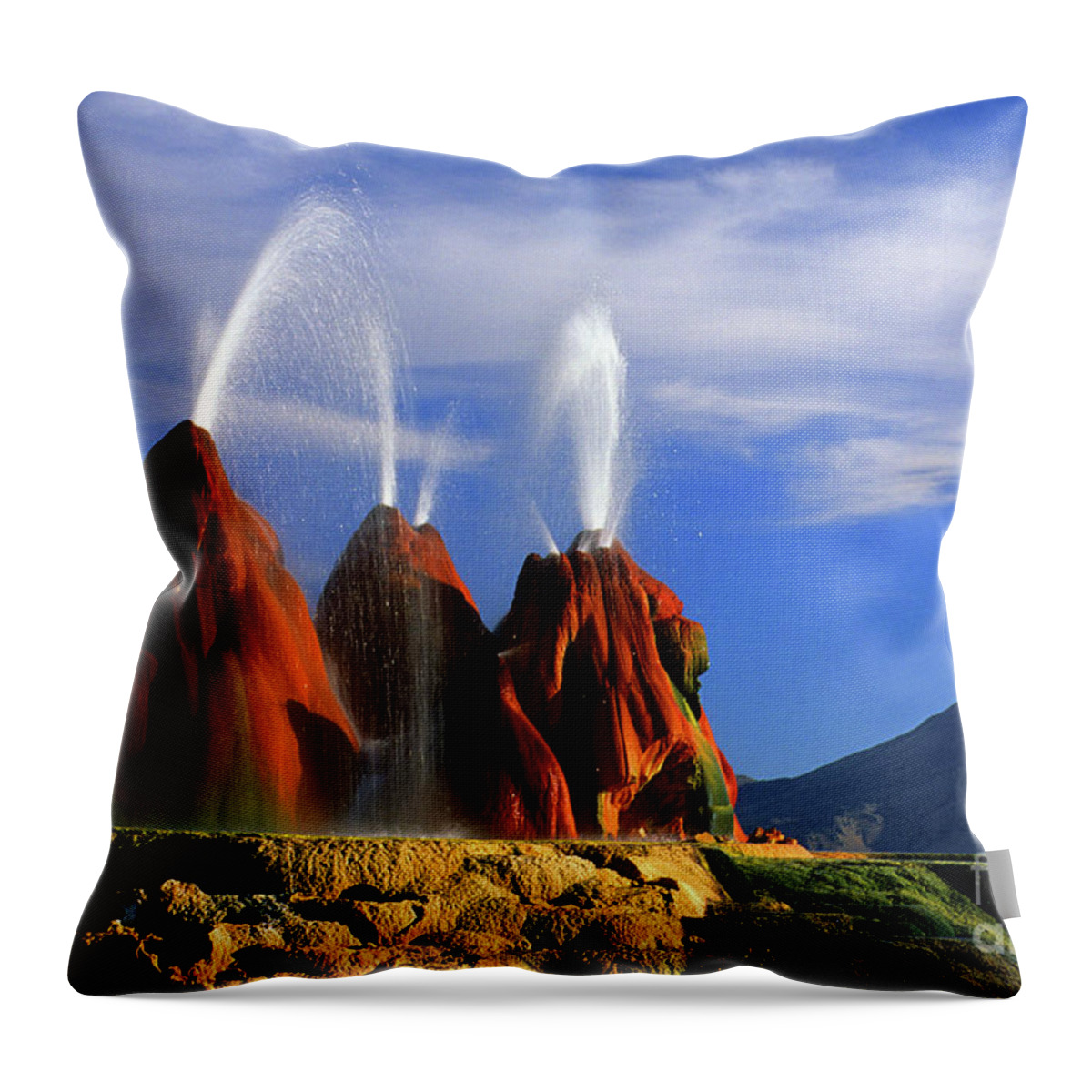 Geyser Throw Pillow featuring the photograph Fly Geyser Nevada by Bob Christopher