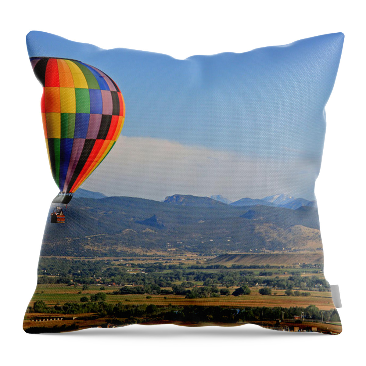 Balloon Throw Pillow featuring the photograph Flying Colors by Scott Mahon
