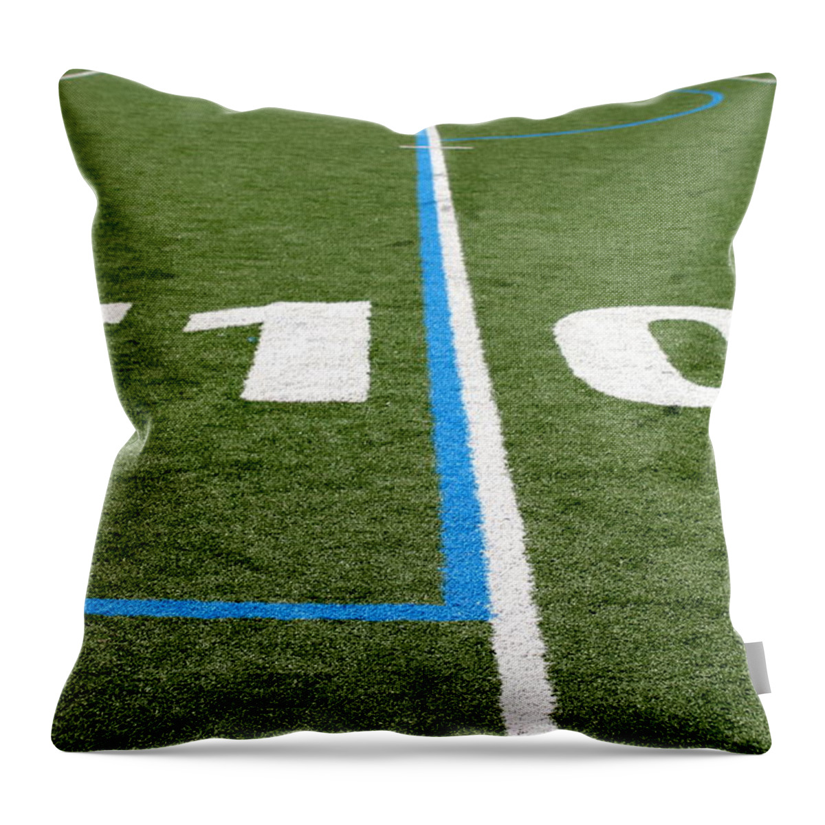 American Throw Pillow featuring the photograph Football Field Ten by Henrik Lehnerer