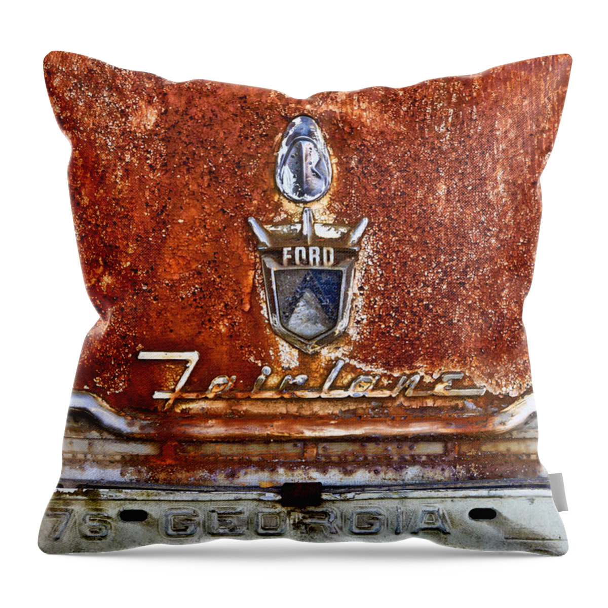 Ford Throw Pillow featuring the photograph Ford Fairlane by Tom and Pat Cory