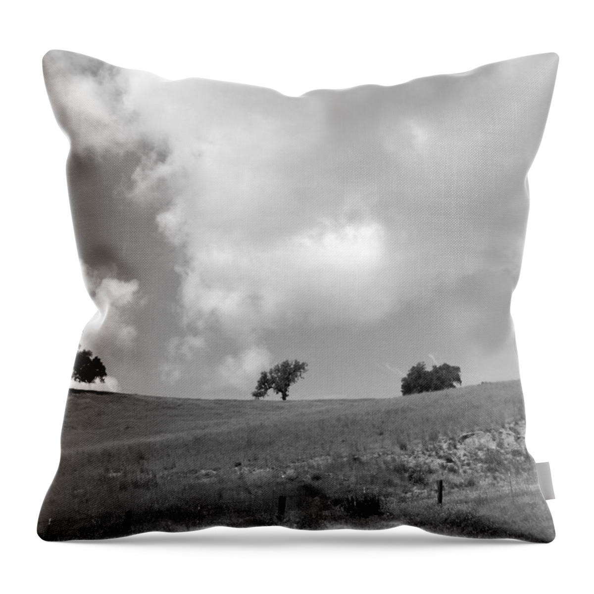 Landscape Throw Pillow featuring the photograph Four on the Hill by Kathleen Grace