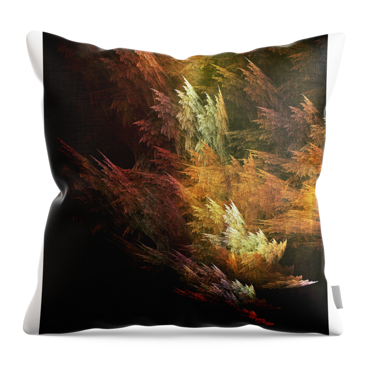 Fractal Throw Pillow featuring the digital art Fractal Forest by Bonnie Bruno