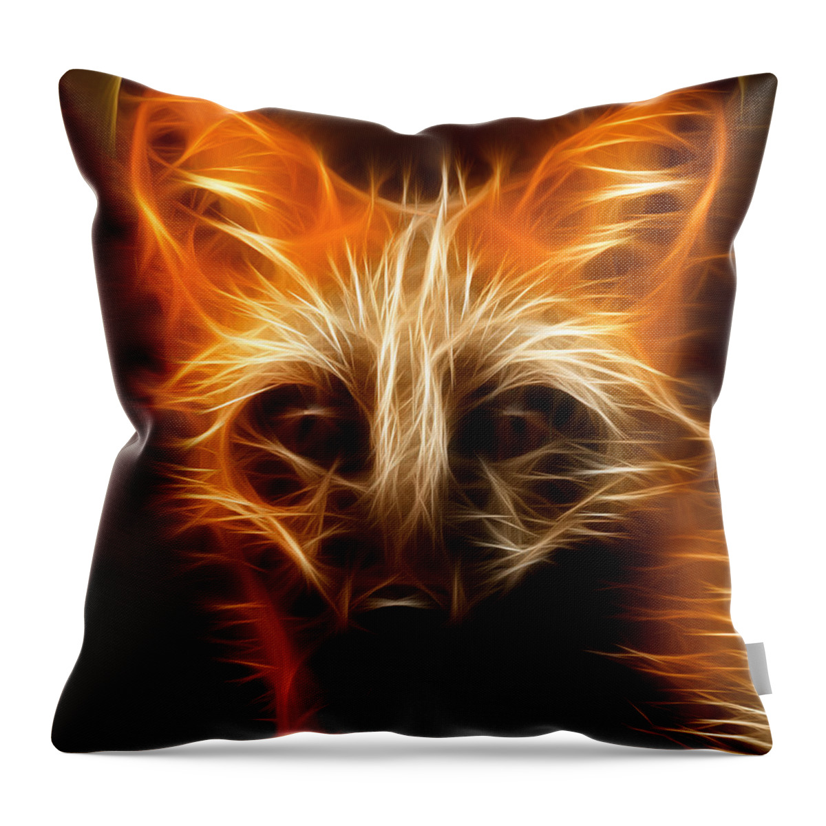 Fox Throw Pillow featuring the photograph Fractal Fox by Wade Aiken